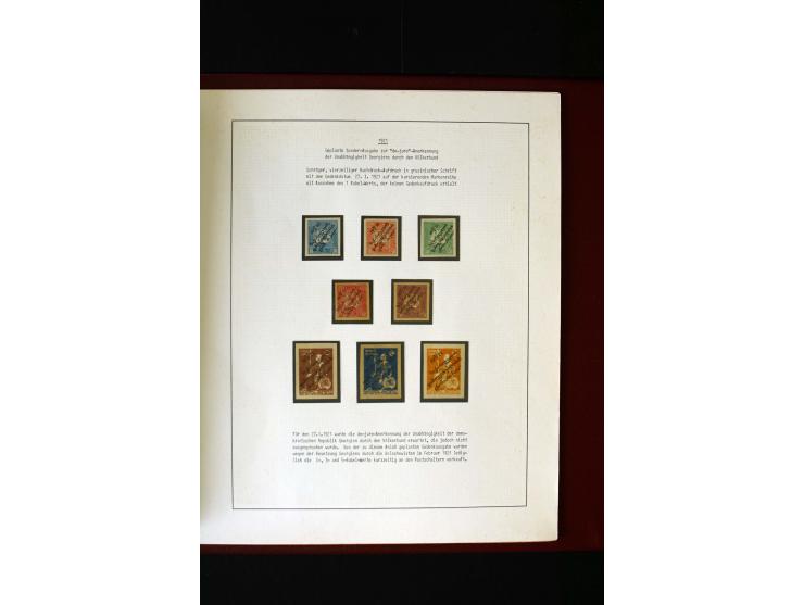 1919/23, 2bändige, ausstellungsmäßig aufgezogene Spezialsammlung, dabei die Markenausgaben sehr reichhaltig ungebraucht und g