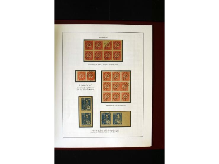 1919/23, 2bändige, ausstellungsmäßig aufgezogene Spezialsammlung, dabei die Markenausgaben sehr reichhaltig ungebraucht und g