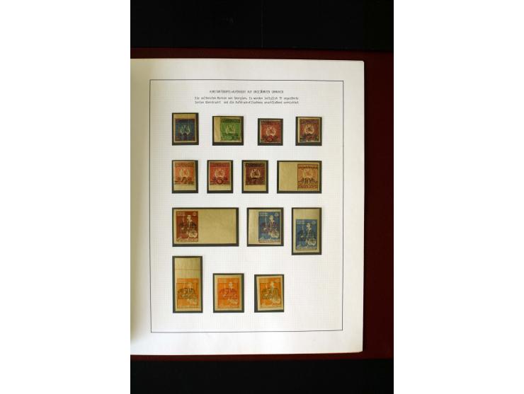1919/23, 2bändige, ausstellungsmäßig aufgezogene Spezialsammlung, dabei die Markenausgaben sehr reichhaltig ungebraucht und g