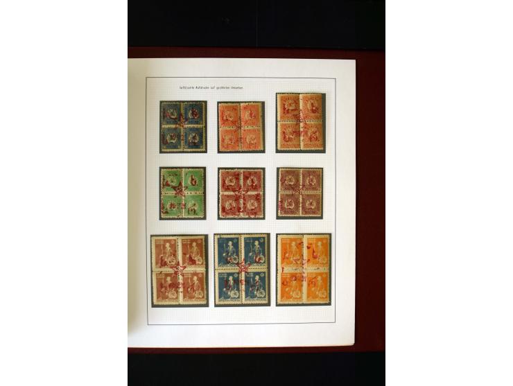 1919/23, 2bändige, ausstellungsmäßig aufgezogene Spezialsammlung, dabei die Markenausgaben sehr reichhaltig ungebraucht und g
