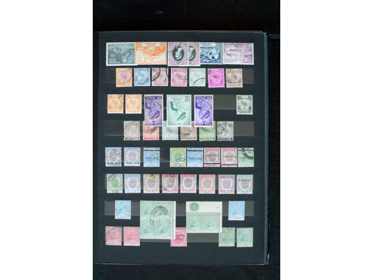 1854/1984 (ca.), postfrische, ungebrauchte und gestempelte Sammlung, dabei schöner Teil Hongkong, Indien mit Feudalstaaten un