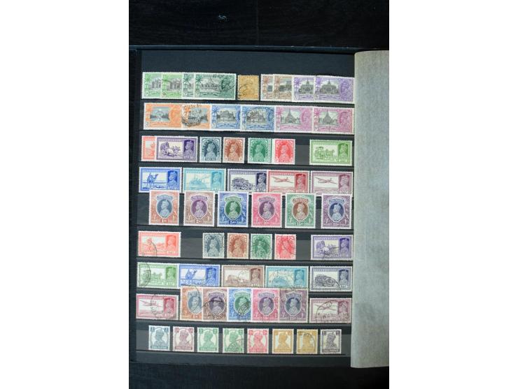 1854/1984 (ca.), postfrische, ungebrauchte und gestempelte Sammlung, dabei schöner Teil Hongkong, Indien mit Feudalstaaten un