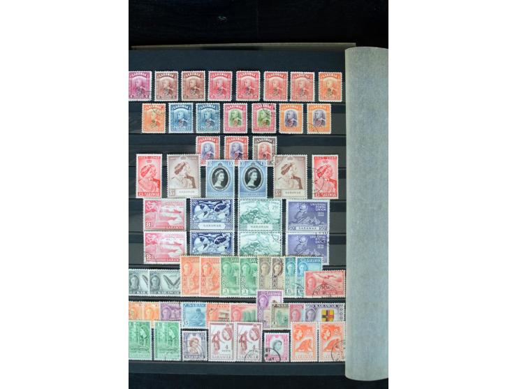 1854/1984 (ca.), postfrische, ungebrauchte und gestempelte Sammlung, dabei schöner Teil Hongkong, Indien mit Feudalstaaten un