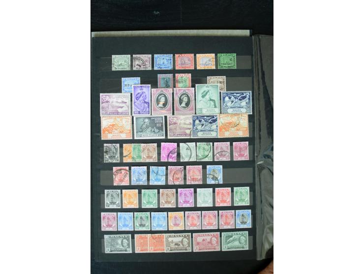 1854/1984 (ca.), postfrische, ungebrauchte und gestempelte Sammlung, dabei schöner Teil Hongkong, Indien mit Feudalstaaten un