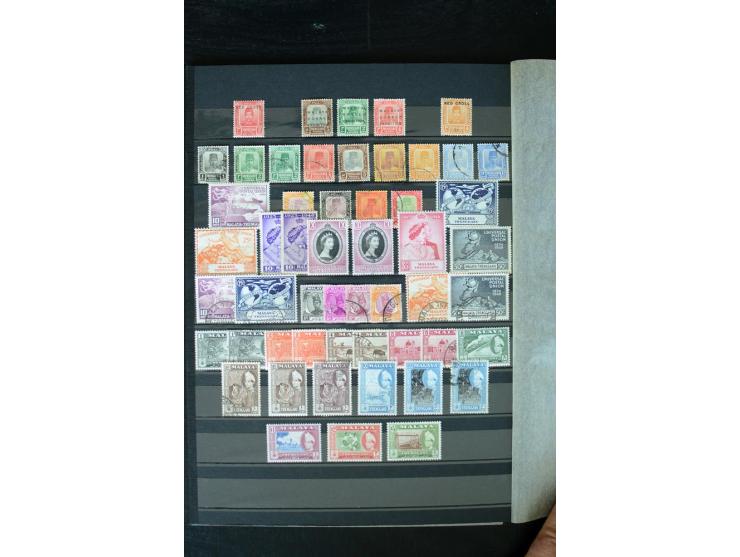 1854/1984 (ca.), postfrische, ungebrauchte und gestempelte Sammlung, dabei schöner Teil Hongkong, Indien mit Feudalstaaten un