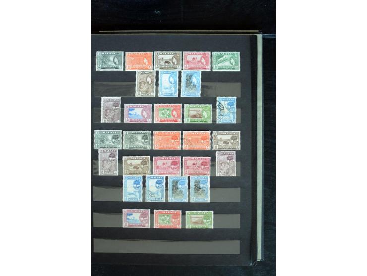 1854/1984 (ca.), postfrische, ungebrauchte und gestempelte Sammlung, dabei schöner Teil Hongkong, Indien mit Feudalstaaten un