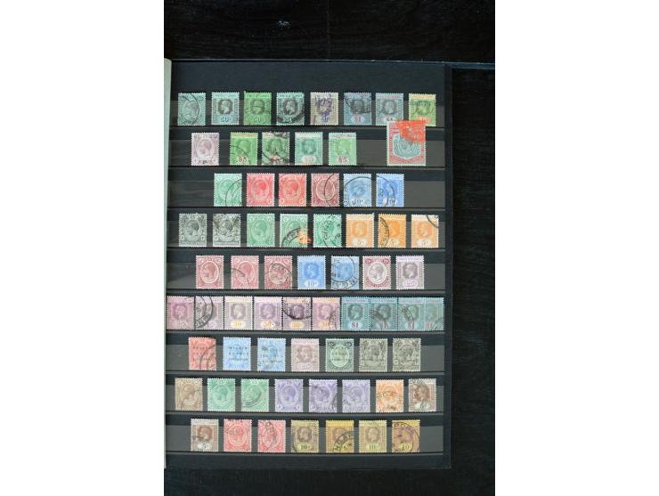1854/1984 (ca.), postfrische, ungebrauchte und gestempelte Sammlung, dabei schöner Teil Hongkong, Indien mit Feudalstaaten un