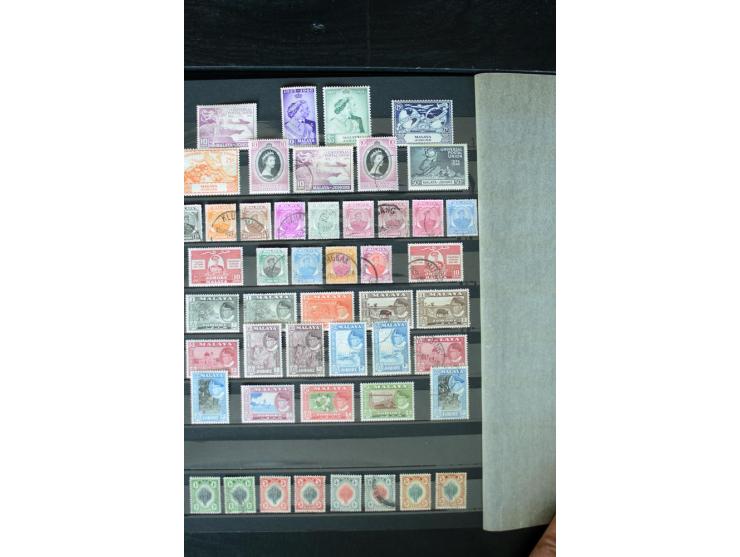 1854/1984 (ca.), postfrische, ungebrauchte und gestempelte Sammlung, dabei schöner Teil Hongkong, Indien mit Feudalstaaten un
