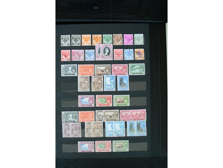 1854/1984 (ca.), postfrische, ungebrauchte und gestempelte Sammlung, dabei schöner Teil Hongkong, Indien mit Feudalstaaten un