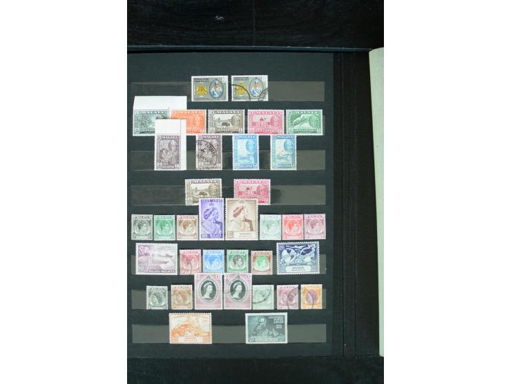 1854/1984 (ca.), postfrische, ungebrauchte und gestempelte Sammlung, dabei schöner Teil Hongkong, Indien mit Feudalstaaten un
