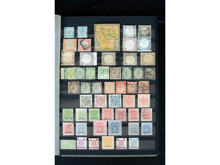 1854/1984 (ca.), postfrische, ungebrauchte und gestempelte Sammlung, dabei schöner Teil Hongkong, Indien mit Feudalstaaten un