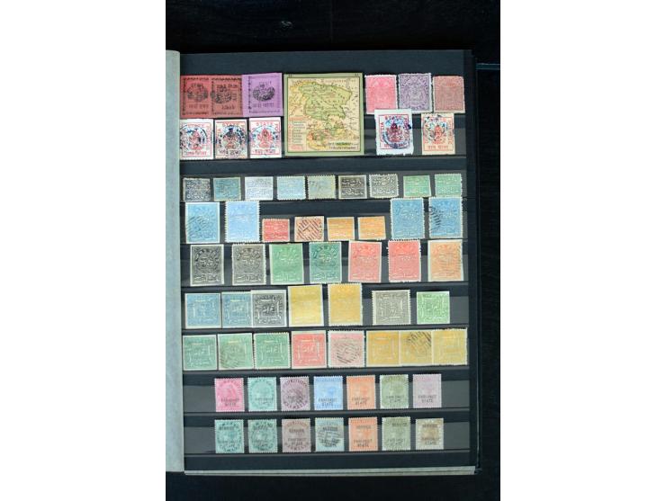 1854/1984 (ca.), postfrische, ungebrauchte und gestempelte Sammlung, dabei schöner Teil Hongkong, Indien mit Feudalstaaten un