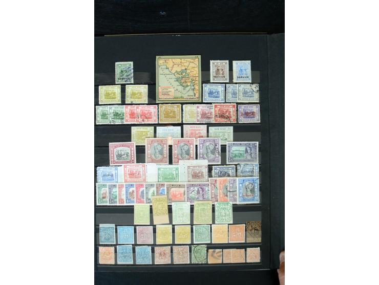1854/1984 (ca.), postfrische, ungebrauchte und gestempelte Sammlung, dabei schöner Teil Hongkong, Indien mit Feudalstaaten un