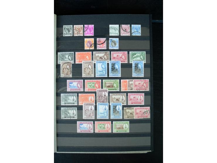 1854/1984 (ca.), postfrische, ungebrauchte und gestempelte Sammlung, dabei schöner Teil Hongkong, Indien mit Feudalstaaten un