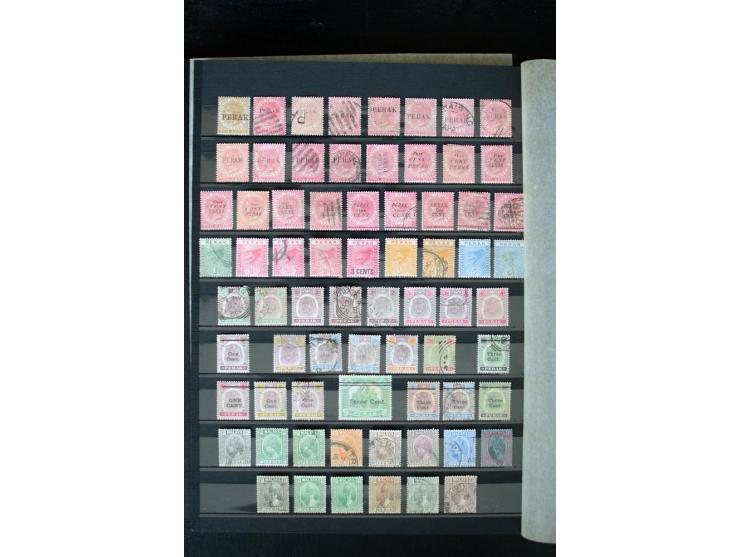 1854/1984 (ca.), postfrische, ungebrauchte und gestempelte Sammlung, dabei schöner Teil Hongkong, Indien mit Feudalstaaten un