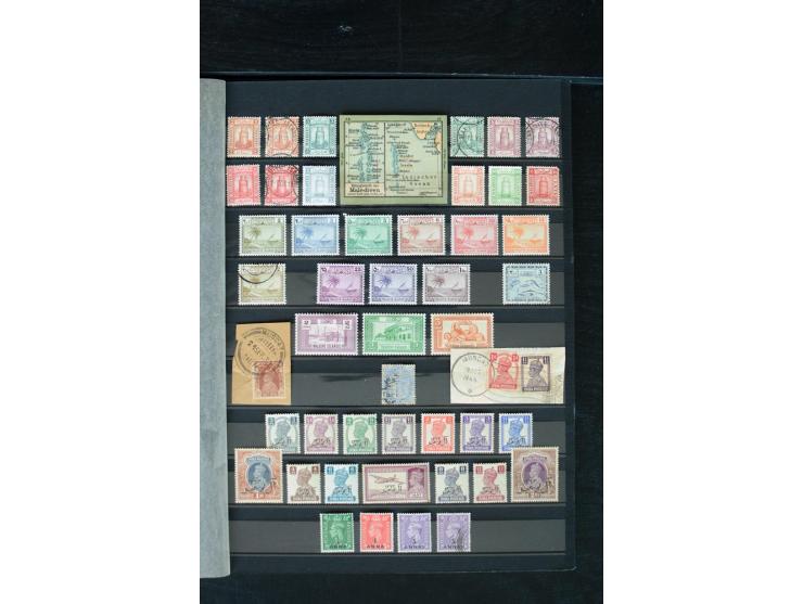1854/1984 (ca.), postfrische, ungebrauchte und gestempelte Sammlung, dabei schöner Teil Hongkong, Indien mit Feudalstaaten un