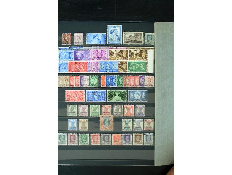 1854/1984 (ca.), postfrische, ungebrauchte und gestempelte Sammlung, dabei schöner Teil Hongkong, Indien mit Feudalstaaten un