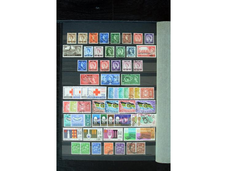 1854/1984 (ca.), postfrische, ungebrauchte und gestempelte Sammlung, dabei schöner Teil Hongkong, Indien mit Feudalstaaten un