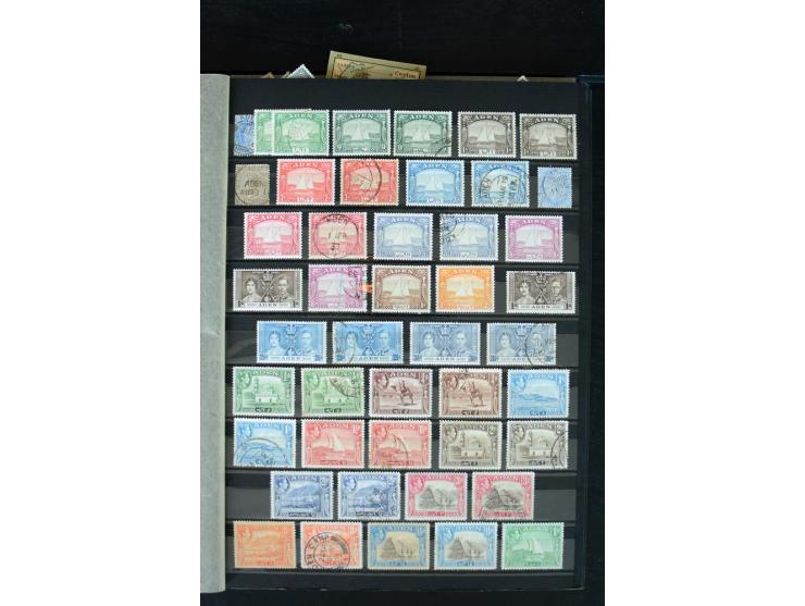 1854/1984 (ca.), postfrische, ungebrauchte und gestempelte Sammlung, dabei schöner Teil Hongkong, Indien mit Feudalstaaten un
