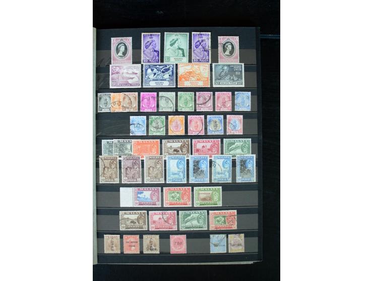 1854/1984 (ca.), postfrische, ungebrauchte und gestempelte Sammlung, dabei schöner Teil Hongkong, Indien mit Feudalstaaten un