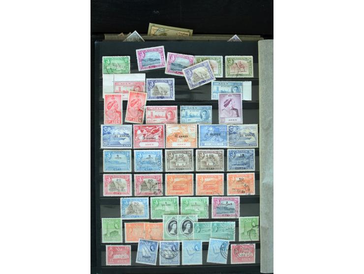 1854/1984 (ca.), postfrische, ungebrauchte und gestempelte Sammlung, dabei schöner Teil Hongkong, Indien mit Feudalstaaten un