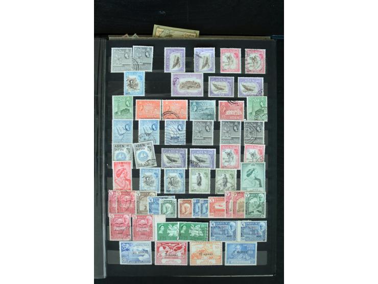 1854/1984 (ca.), postfrische, ungebrauchte und gestempelte Sammlung, dabei schöner Teil Hongkong, Indien mit Feudalstaaten un