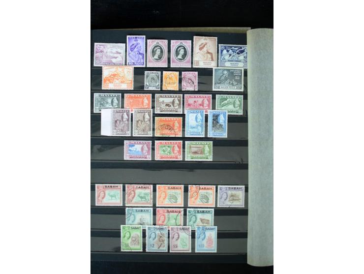 1854/1984 (ca.), postfrische, ungebrauchte und gestempelte Sammlung, dabei schöner Teil Hongkong, Indien mit Feudalstaaten un