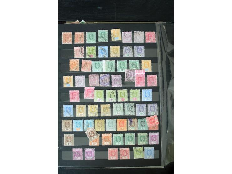 1854/1984 (ca.), postfrische, ungebrauchte und gestempelte Sammlung, dabei schöner Teil Hongkong, Indien mit Feudalstaaten un