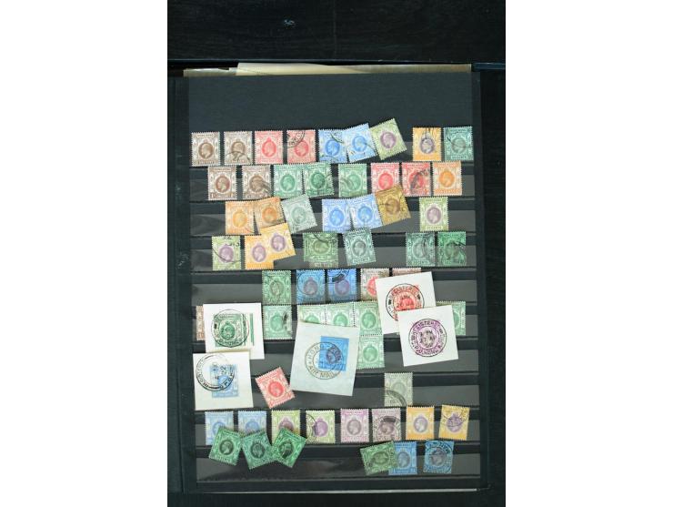 1854/1984 (ca.), postfrische, ungebrauchte und gestempelte Sammlung, dabei schöner Teil Hongkong, Indien mit Feudalstaaten un