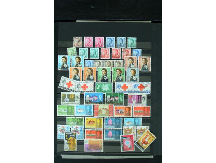 1854/1984 (ca.), postfrische, ungebrauchte und gestempelte Sammlung, dabei schöner Teil Hongkong, Indien mit Feudalstaaten un