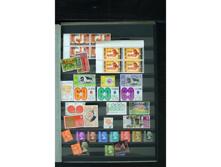 1854/1984 (ca.), postfrische, ungebrauchte und gestempelte Sammlung, dabei schöner Teil Hongkong, Indien mit Feudalstaaten un
