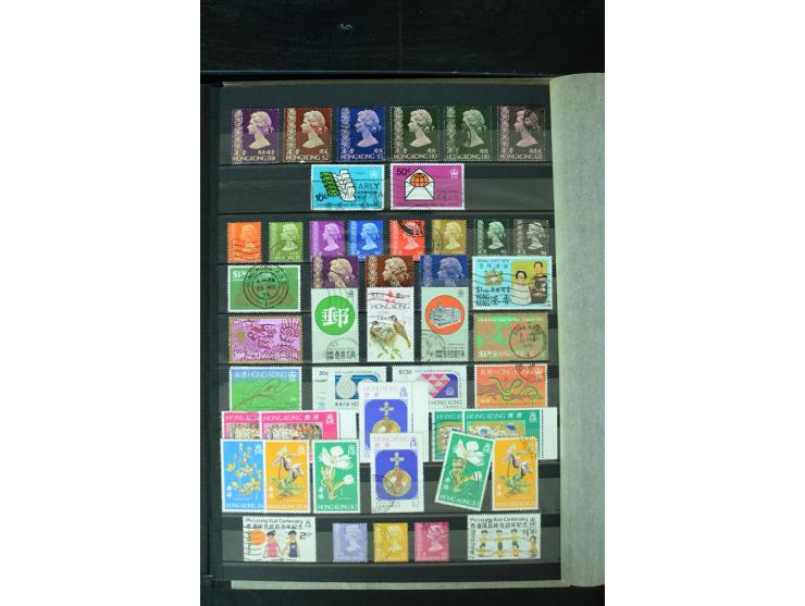 1854/1984 (ca.), postfrische, ungebrauchte und gestempelte Sammlung, dabei schöner Teil Hongkong, Indien mit Feudalstaaten un