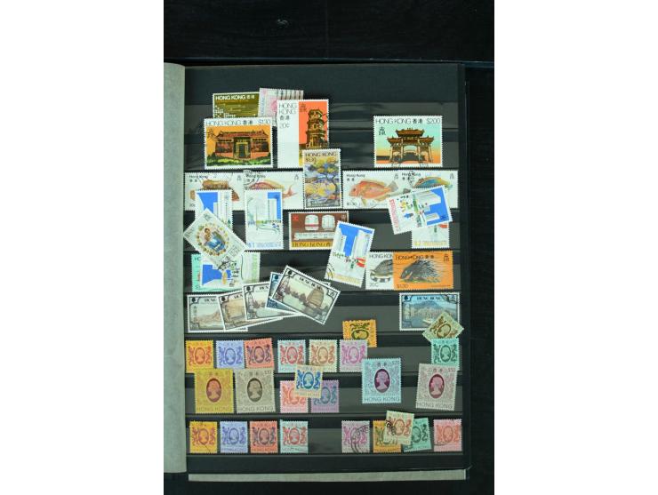 1854/1984 (ca.), postfrische, ungebrauchte und gestempelte Sammlung, dabei schöner Teil Hongkong, Indien mit Feudalstaaten un