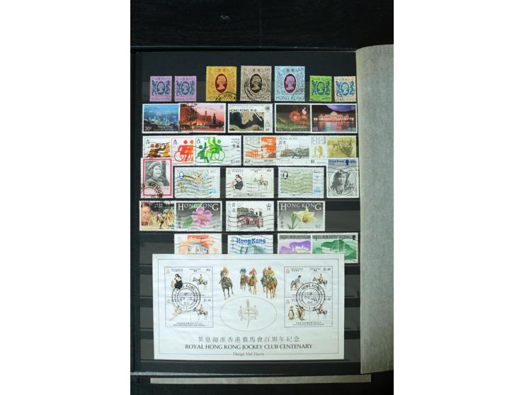 1854/1984 (ca.), postfrische, ungebrauchte und gestempelte Sammlung, dabei schöner Teil Hongkong, Indien mit Feudalstaaten un