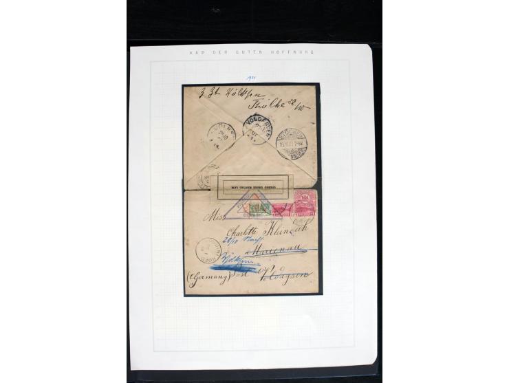 1853/98, gestempelte Sammlung mit über 90 Kap-Dreiecken, außerdem einige Ganzsachen, Erhaltung von fehlerhaft bis einwandfrei