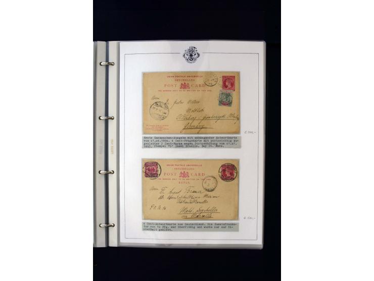 1859/1935, Austellungssammlung auf über 50 Seiten, beginnend mit schönem Teil Mauritius auf den Seychellen gebraucht, dabei 1