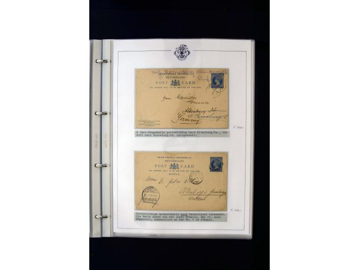 1859/1935, Austellungssammlung auf über 50 Seiten, beginnend mit schönem Teil Mauritius auf den Seychellen gebraucht, dabei 1