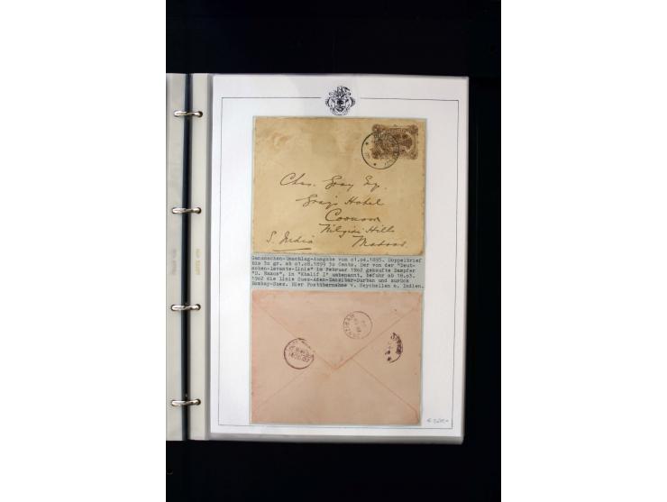 1859/1935, Austellungssammlung auf über 50 Seiten, beginnend mit schönem Teil Mauritius auf den Seychellen gebraucht, dabei 1