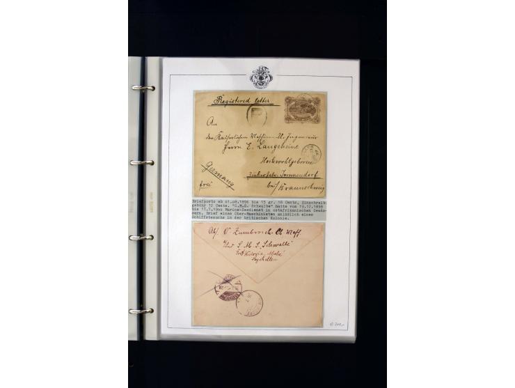 1859/1935, Austellungssammlung auf über 50 Seiten, beginnend mit schönem Teil Mauritius auf den Seychellen gebraucht, dabei 1