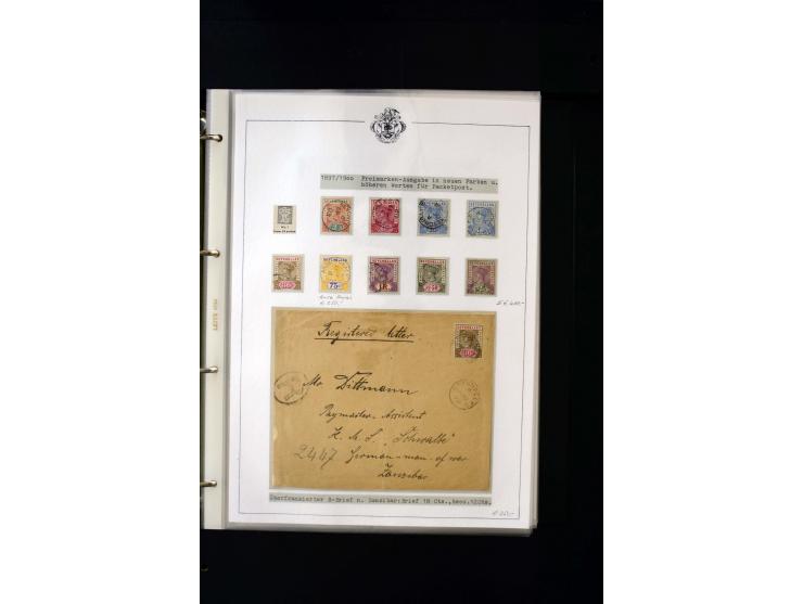 1859/1935, Austellungssammlung auf über 50 Seiten, beginnend mit schönem Teil Mauritius auf den Seychellen gebraucht, dabei 1