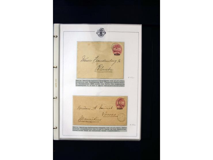 1859/1935, Austellungssammlung auf über 50 Seiten, beginnend mit schönem Teil Mauritius auf den Seychellen gebraucht, dabei 1