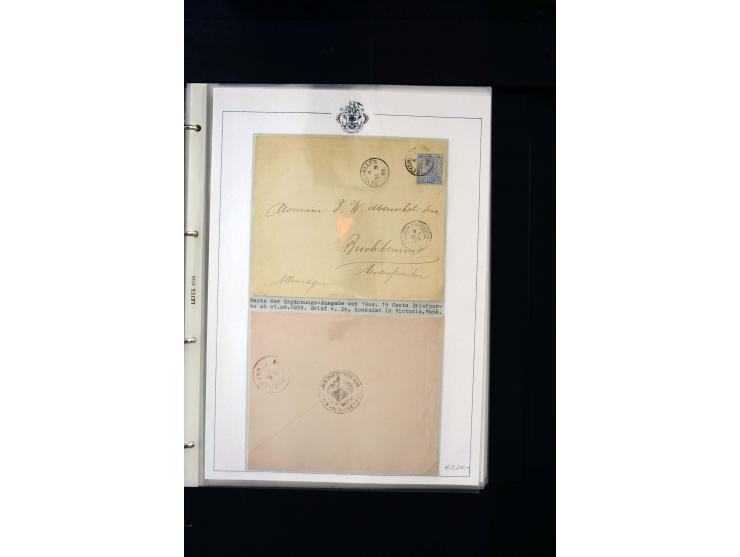 1859/1935, Austellungssammlung auf über 50 Seiten, beginnend mit schönem Teil Mauritius auf den Seychellen gebraucht, dabei 1