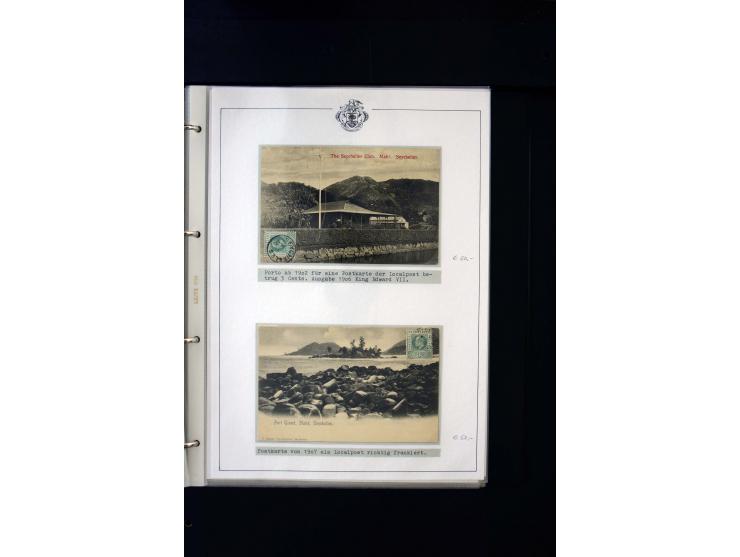 1859/1935, Austellungssammlung auf über 50 Seiten, beginnend mit schönem Teil Mauritius auf den Seychellen gebraucht, dabei 1