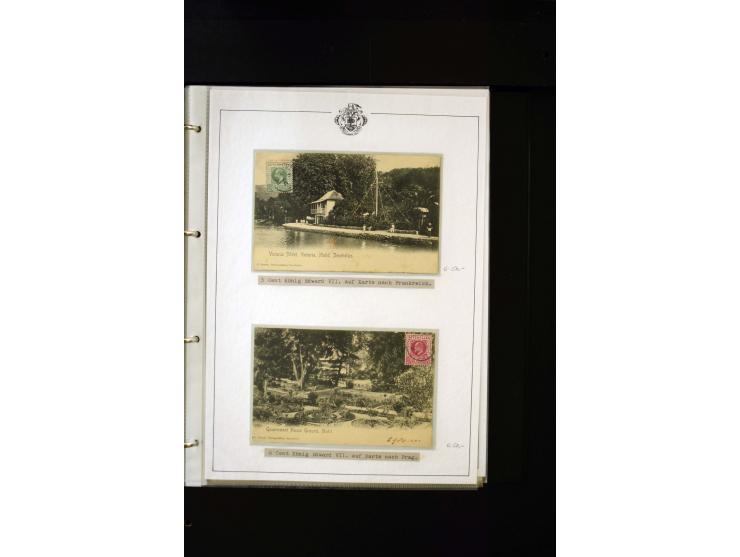 1859/1935, Austellungssammlung auf über 50 Seiten, beginnend mit schönem Teil Mauritius auf den Seychellen gebraucht, dabei 1
