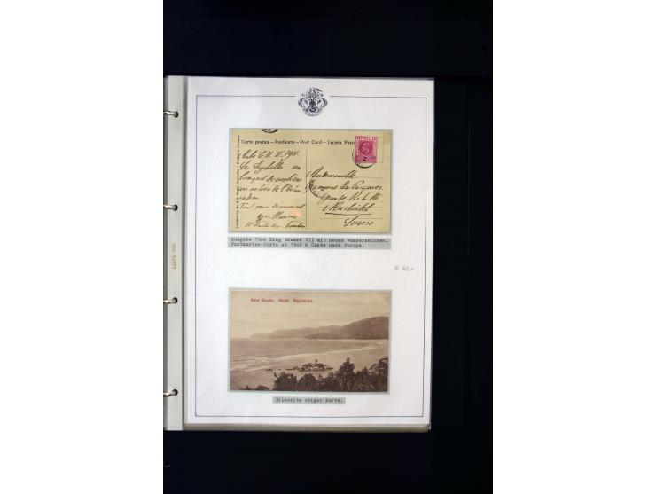 1859/1935, Austellungssammlung auf über 50 Seiten, beginnend mit schönem Teil Mauritius auf den Seychellen gebraucht, dabei 1