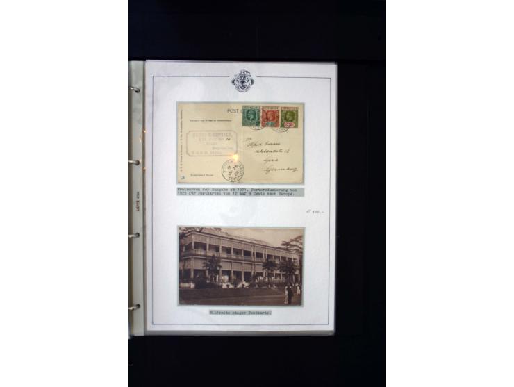 1859/1935, Austellungssammlung auf über 50 Seiten, beginnend mit schönem Teil Mauritius auf den Seychellen gebraucht, dabei 1