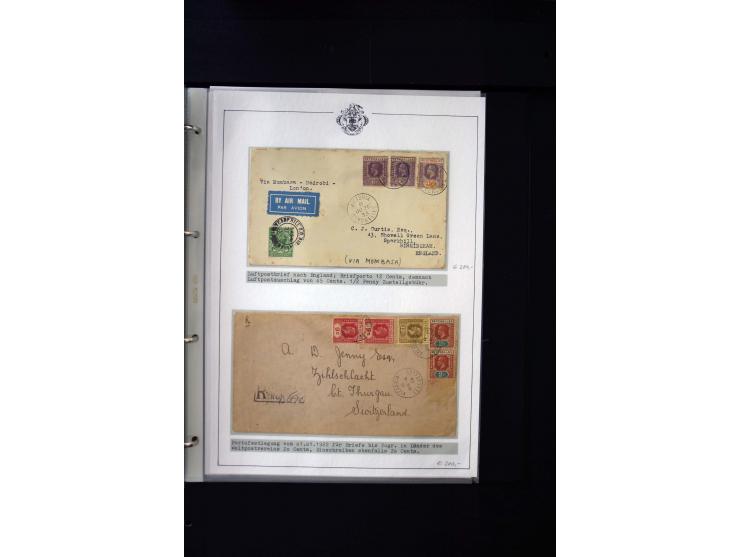 1859/1935, Austellungssammlung auf über 50 Seiten, beginnend mit schönem Teil Mauritius auf den Seychellen gebraucht, dabei 1