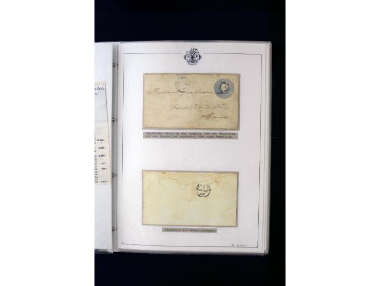 1859/1935, Austellungssammlung auf über 50 Seiten, beginnend mit schönem Teil Mauritius auf den Seychellen gebraucht, dabei 1
