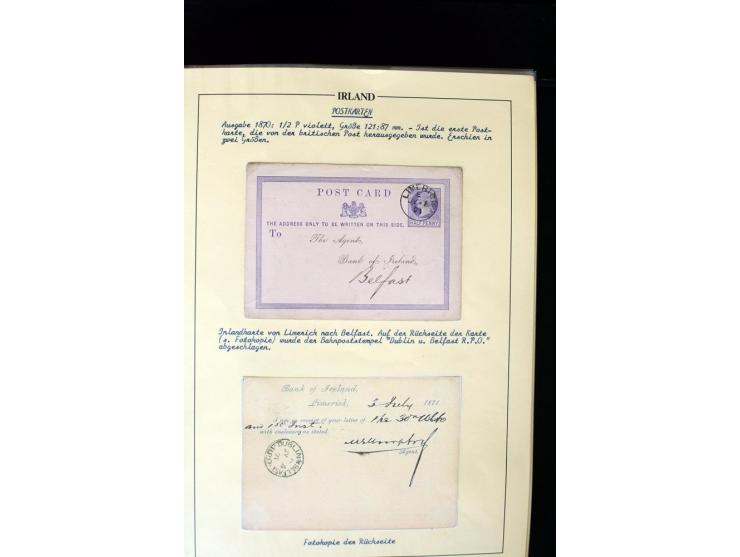 1840/1922, Ireland (GB used in Ireland), extensive specialized collection of GB Postal Stationery used in Ireland up to the T