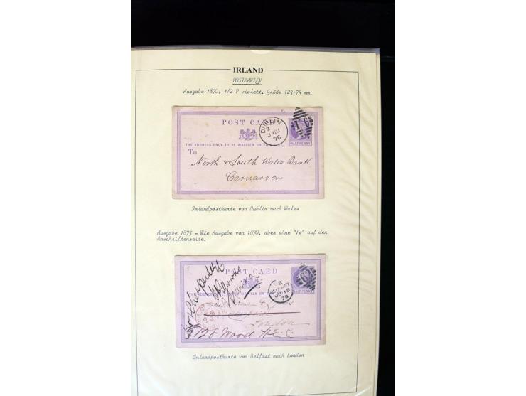 1840/1922, Ireland (GB used in Ireland), extensive specialized collection of GB Postal Stationery used in Ireland up to the T